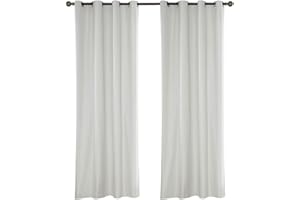 ele ELEOPTION Rideaux Imperméable d'extérieur, Rideau Résistant à la Décoloration Rideau Occultants avec Oeillet pour Porche Avant, Pergola, Cabanon, Gazebo (137 x 275cm, Blanc)
