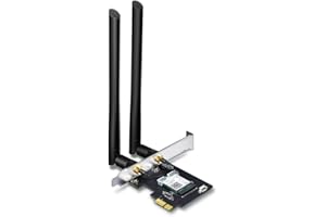 TP-Link Carte WiFi Archer T5E, Carte PCIe AC 1200 Mbps, Bluetooth 4.2, 867 Mbps sur 5 GHz et 300 Mbps sur 2,4 GHz, Antennes détachables, MIMO 2×2, compatible Windows 11/10/8.1/8/7/XP, Noir