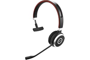 Jabra Evolve 65 Wireless Mono On-Ear Headset – Unified Communications Optimised Headphones With Long-Lasting Battery – USB Bluetooth Adapter – Black