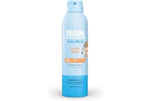 ISDIN Fotoprotección Lotion Spray Pediatrics SPF 50, Protector Solar Corporal en Spray para Niños y Bebés, Muy Resistente al Agua y de Rápida Absorción que Hidrata Intensamente, 250 ml