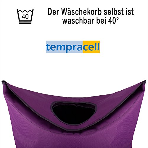 Tempracell Wäschekorb, Polyester, ca. 100 L Volumen, lila, 55 x 80 x27 cm - 4