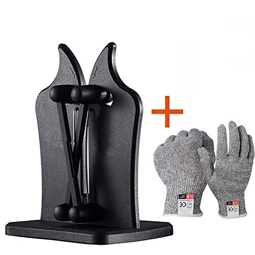 Preisvergleich Produktbild Wetzstein Messerschärfer,Einstellbarer Winkel Des Schärfsteines, Dreidimensionale Konstruktion Macht Das Schleifmesser Arbeitssparender,Dolche,Kampfmesser,S... Rasierer. (+ schnittfeste Handschuhe)