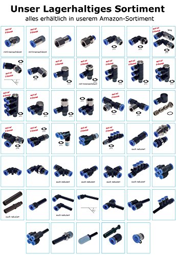 Aufschraub-Winkel – Steckverbinder – Pneumatikverbinder – Push In ( G1/8″ x 8mm ) - 2