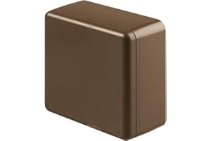 POLY POOL - PP0219.3 Scatola Derivazione Scatola Elettrica da Parete Quadrata per Canali 20x10mm, 20x15mm, 30x15mm, 40x20mm - Cassetta Derivazione Marrone - Scatola Derivazione Made In Italy