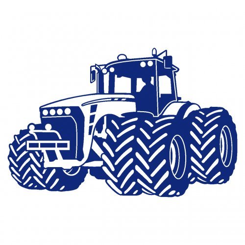 Wandtattoo Trecker Traktor Kinderzimmer Spielzimmer in 9 Größen und 19 Farben (75x48cm königsblau)