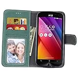 BONROY® Tasche Hülle für Handyhülle für Asus ZenFone 2 Laser ZE500KL (5.0 Zoll) Retro matte Leder PU Leder Flip Schutzhülle Case Cover Etui Lederhülle mit Silikon Back Cover PU Leder Handytasche im Bookstyle Stand Funktion Kartenfächer Schale Stoßfest Handyhülle für Asus ZenFone 2 Laser ZE500KL (5.0 Zoll) - 