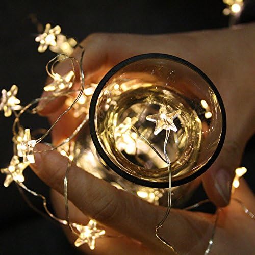 MUCHER String Lights 40LED Copper Wire Lights Star Fairy Lights ideal for Decoration Anywhere Warm White(ON/OFF Control)