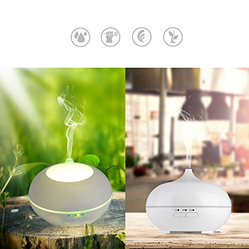 Aroma Diffuser, MaxTronic 150ML ätherisches Öl Diffusor Mini Elektro Ultraschall Luftbefeuchter mit kühlem Nebel Aromatherapie mit 7 farbenwechselnde LED Licht, automatisch Zeitgeber, Wasserlos automatische Abschaltung und Flüsterleise Luftreiniger, Weiß - 6