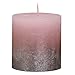 Produktbild Rustic Fading Metallic Stumpenkerze 80/68mm pastell pink - chamapgner (6 Stück)
