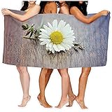 Serviette de Plage Pétale de Marguerite Blanche Macro, Absorbant léger Doux 130Cmx80Cm pour Piscine Pilates Yoga Yoga Pilates