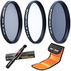 K&F Concept 62MM UV CPL ND4 + Pluma de Limpieza + Bolsa para 3 Filtros, 62MM Kit Packs de Filtros UV Filtro Polarizador Filtro Densidad Neutra para Cámara Canon Nikon Sony Sigma Tamron