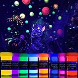 UMFANGREICHES FARBENSET: Unser Set an phosphoreszierende Farben lässt keine Wünsche offen. Die 8 x 20 ml Neonfarben Gelb, Grün, Orange, Pink, Blau, Rot, Weiß und Violett erfüllen selbst höchste Ansprüche.