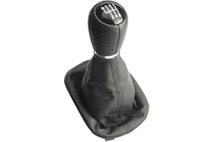 Newtown2700-parts Gear Knob Perforated + Gear Stick Gaiter + Frame Compatible with Seat Leon 1M Toledo 6 Gears 12 mm Mounting (!)