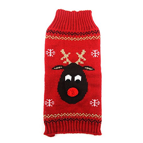 Roblue Hund Weihnachten Strickpullover Hirsch Sweatshirt