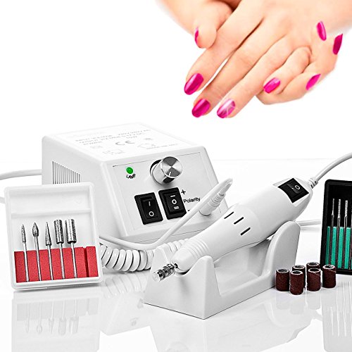 Profi Maniküre Pediküre Set NPM20 Nagelfräse inkl. 5 x Diamantschleifkörper, 30 x Schleifsteine, 100 x Schleifhülsen, 1 x Schleifhülsenträger