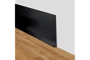 LSGCQ Plinthe souple autoadhésive moulure murale 10cm de large plinthe adhesive plinthe murale en PVC décorative pour mur et sol (Noir, 10cm×6m)