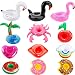 Produktbild TopDeko Aufblasbare Getränkehalter für Pool, 12-Pack Schwimmende Getränkehalter Aufblasbare Getränkehalter Palme Flamingo Badspielzeug