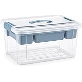 Orret Home B&ouml;lmeli ve Katlı Plastik Organizer Makyaj D&uuml;zenleyici &ndash; Kilitli Takım Sandığı Organizer Kutu, Taşıma Kulplu &Ccedil;ok Am