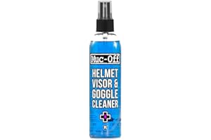 Muc-Off Limpiador de Casco, Visera y Gafas de Ciclismo, 250 Ml - Spray de Limpieza Biodegradable y Antibacteriano para Casco de Bicicleta, Casco de Moto y Gafas