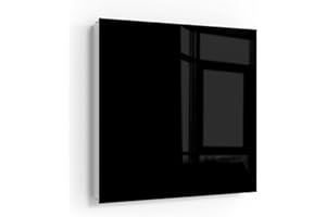 ‎DEQORI DEQORI Schlüsselkasten weiß | 30x30 cm | Unifarben - Schwarz | Glas & Metall Schlüssel-Box | Schlüsselschrank mit 50 Haken + 2 Magnete | Moderne Design Box magnetisch & beschreibbar