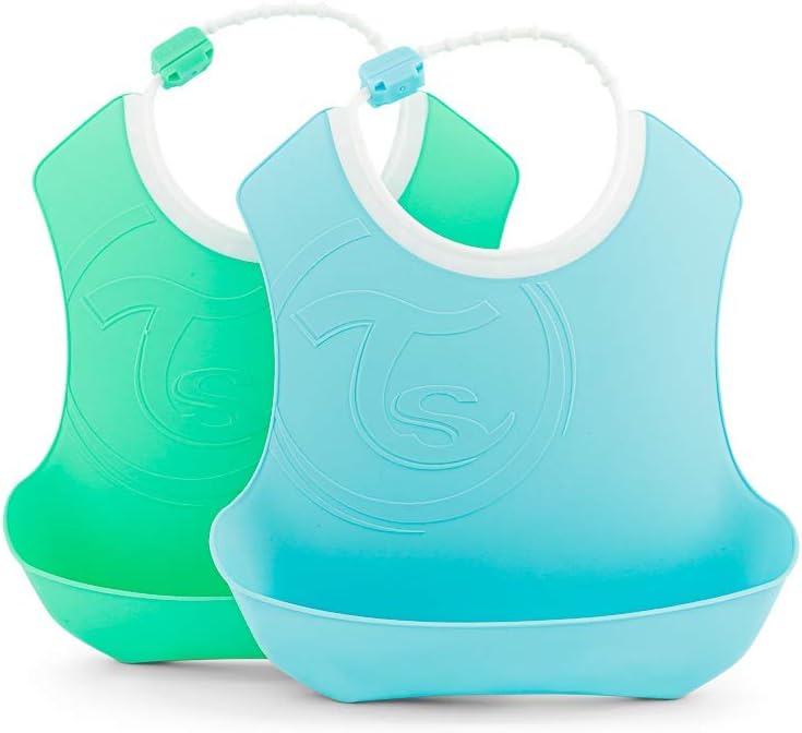 Twistshake Bebek Önlüğü 2’li Paket, Mavi Yeşil (4 Ay+)