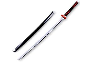 LIZHIZHI Demon Slayer Sword 75cm(30in) Bamboo Samurai Sword Katana Sword,Handmade Katana Anime Cosplay Props,Bamboo Blade Toys for Kids,Boys Girls Gift Party Favor