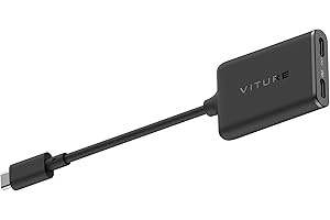VITURE Adaptateur de Charge USB C XR pour USB-C iPhone, activant Le Multi-écran, 3DoF amélioré, 3D Spatial, fonctionnalités vidéo VR, Compatible avec iPhone 17/16/15, Charge et Lecture pour d'autres