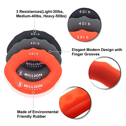PROCIRCLE Handgreifer Strengthener & Finger Stretcher – Krafttrainer für Unterarmübung, Gitarrenfinger-Verstärker und Klettern – 3 Wahl - 4