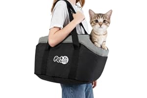 ITODA Sac Transport Chien Chat Grande Capacité Sac à Main pour Animaux De Compagnie Doux Sac de Voyage Hiver Chaud Sacoche À Bandoulière Portable Panier pour Petits Chiens Chats Chiot Chaton