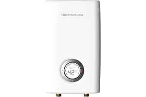 Thermoflow Elex 10 kW Durchlauferhitzer 230 V druckfest | Warmwasserbereiter bis 55 °C | G 1/2“ Anschluss | 5,6 L / min | Durchlauferhitzer für Küchenspüle, Waschtisch oder Bad