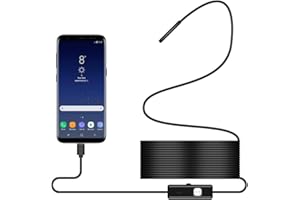 KTCINA Endoscopio cellulare 3 in 1 con USB, 1 milione, risoluzione 720P, 2 m, cavo a serpente, fotocamera endoscopio con luce con 8 luci a LED, IP67, impermeabile, endoscopio, fotocamera a serpente per