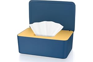 SZSLMY Feuchttücher Box, Feuchtes Toilettenpapier Spender, Baby Feuchttüchter Spender, Feuchtpapierbox Mit Deckel, Taschentuchbox für Zuhause Büro, Blau Gelb