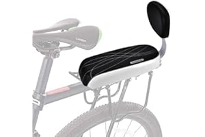 Ausla PU Leather Bicycle Back Seat Cushion with Safety Handle, Child Carrier with Back Rest, Baby Bike Seat