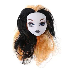 Jokereader Creative Girls Doll Heads Colorful Demon Monster Wig Hair Children Toys Accerssories (A) for Kids 2-12 Years All Toys