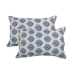 Trance Home Linen 100% Cotton 300TC Printed Pillow Covers/Pillow case/Pack of 2 Grey Floral