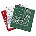 Produktbild Set 3 bandanas paisley damen und herren rot, weiß, grün 57x57cm