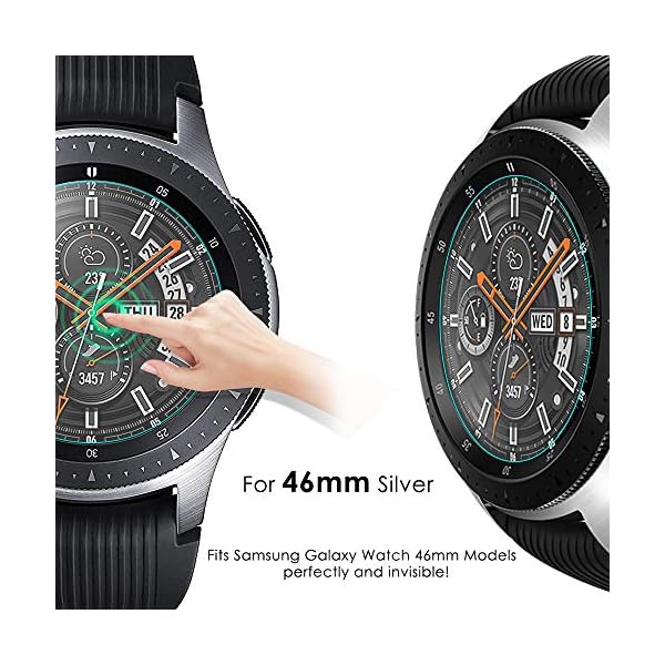 CAVN [4-Stück] Panzerglas Kompatibel mit Samsung Galaxy Watch 46mm /Gear S3 Frontier /Classic Schutzfolie, Wasserdichtes Glas Schutz Displayschutzfolie 46 mm Gear S3 [Anti-Kratzen] [Anti-Bläschen] – Bild 3