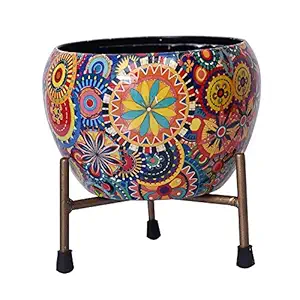 CINAGRO Leaf Design Plant Pot with Iron Stand - Durable, Rust Free, Suitable for Indoor, Outdoor Plants