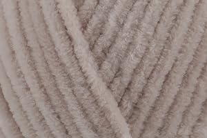 KHASO James C Brett Flutterby Chunky Yarn, 100% Polyester Chenille Texture for Crochet Knitting Wool Baby Garments - 100g Ball - Oatmeal (B28) - Single (1 Ball)