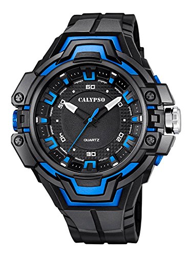 CALYPSO Herren-Armbanduhr Sport analog Quarz-Uhr PU schwarz D1UK5687/1