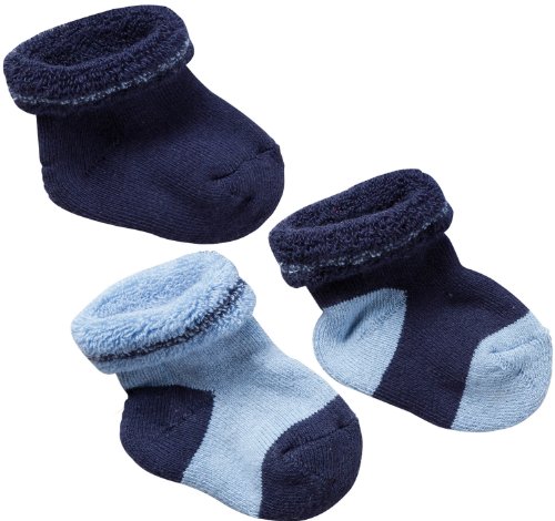 Baby Butt Newborn socks, 3-pk terry blue size 0-3 months