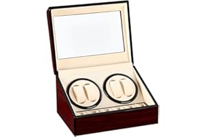 MOOPHYSHAM Remontoir Montre Automatique 4 + 6, Boitier Remontoir Montre Rotate Watch Winders Boîte à Bijoux de Rangement en Cuir PU avec Moteur Silencieux