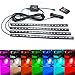 Produktbild Jojoo 4 LED-Leuchtstreifen, 11,9 cm, DC 12 V, Mehrfarbig, mit Fernbedienung, Auto-Leuchten, Atmosphärisches Licht, KFZ-Ladegerät enthalten, MA006