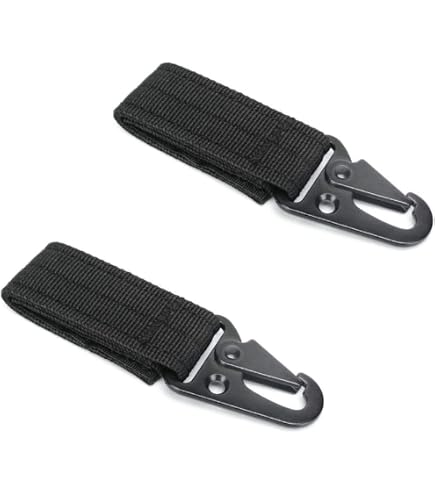 Misscase Mousqueton Ceinture Tactique Nylon - Porte-Clés Robuste Avec Clip Métallique Et Sangle MOLLE, Idéal Camping & Randonnée