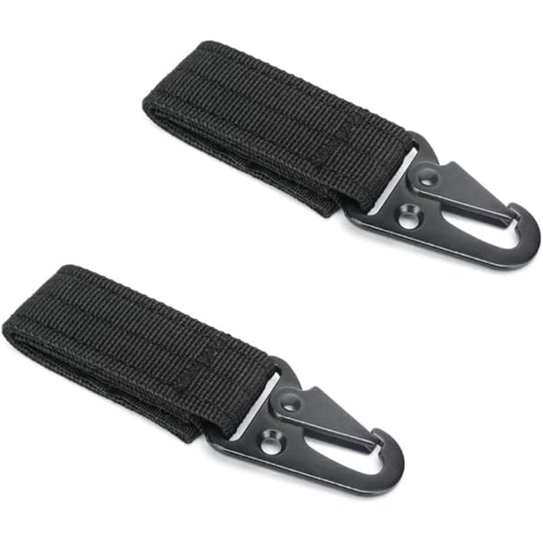 Set 4 Fibbie Tattiche Per Cintura + 2 Moschettoni - Nylon Resistente Per Outdoor