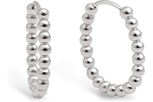 SINGULARU - Pendientes Dana Dots. Acero con Acabado en Baño Oro de 18Kt. Aro Ovalados con Cierre Congo/Click. Joyas para Mujer