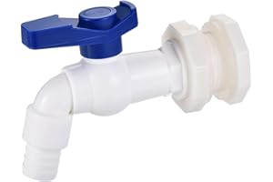 TA-VIGOR 1/2 Inch Rain Barre Faucet Kit, PVC Rain Barrel Spigot Kit Water Butt Replacement Tap Adapter with Bulkhead Fitting for Aquariums Water Tanks Pools