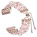 Produktbild Für Fitbit Versa Armband Damen,Qianyou Fitbit Versa Armband Perlen Luxus Handgelenk Ersatzband Armbänder Klassisches Armband Uhrenarmbänder Uhrenarmband für Fitbit Versa Uhr,Pink-Einstellbar