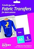 Para tejidos oscuro Avery España HTT02 - Papel transfer para tejidos oscuros, 8 hojas, color blanco