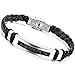 Produktbild GYJUN stilvolle Titan Stahl Leder Herren-Armband Schmuck gewebt , one size